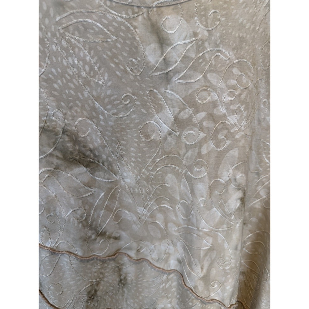 Women's Ethereal Fairy Watercolor Short Sleeve Asymmetrical Hem Stretch Top L - Picture 3 of 8